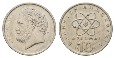 Греция 10 драхм 1976 Демокрит KM 119 медно-никель 4673-1035
