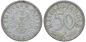 Германия 50 рейхспфеннигов 1943 A J. 372, KM 96 алюминий 72-1332