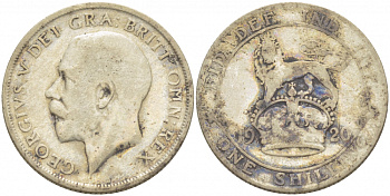 Великобритания 1 шиллинг 1920 Георг V (1910-1936) KM 816a, Spink 4023А серебро 4402-1153