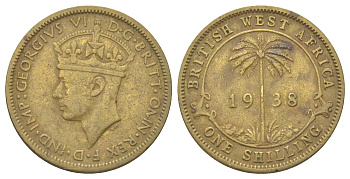 Британская Западная Африка 1 шиллинг 1938 Георг VI (1936-1952) KM 23 никель латунь 4619-147