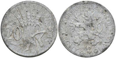 Богемия и Моравия 20 геллеров 1940 KM 2 цинк 4152-826