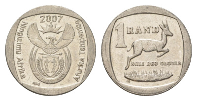 ЮАР 1 ранд 2007 KM 344 медь плакированная никелем 4627-465
