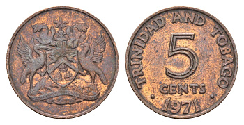 Тринидад и Тобаго 5 центов 1971 KM 2 бронза 4664-665