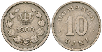 Румыния 10 бань 1900 Кароль I (1881-1914) KM 29 медно-никель 77-423