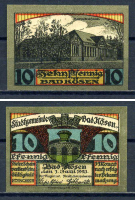 Бад-Кёзен (Саксония) 10 пфеннигов 1921 бумага UNC (пресс) 7556-8-1-1