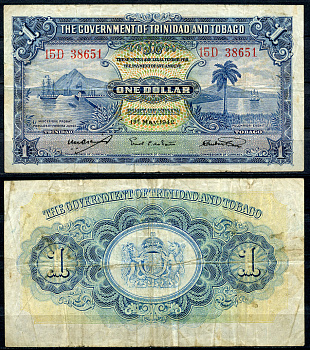 Тринидад и Тобаго 1 доллар 1942 1 мая 1942 Pick 5 c бумага 000-00-00
