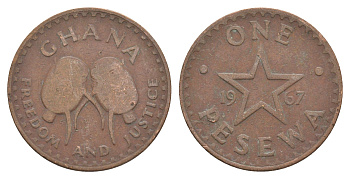Гана 1 песева 1967 KM 13 бронза 4631-1212