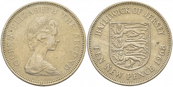 ДЖЕРСИ 2 ПЕНСА 1987 КРЕПОСТЬ KM 55 бронза UNC 4548-1021