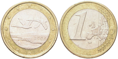 Финляндия 1 евро 2004 KM 104 биметалл 4126-724