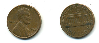 США 1 ЦЕНТ 1967 ЛИНКОЛЬН KM 201 медь цинк 4364-146