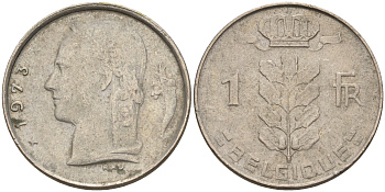 Бельгия 1 франк 1973 Belgique КМ 142.1 медно-никель    4602-655