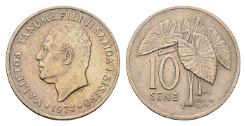 Самоа 10 сене 1974 KM 15 медно-никель 176-251