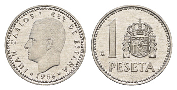 Испания 1 песета 1982 M, Хуан Карлос I (1975-2014) KM 821 алюминий UNC 4644-949