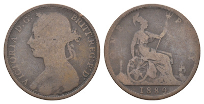 Великобритания 1 пенни 1889 Виктория (1837-1901) KM 755, Spink 3954 бронза 4661-414