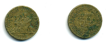 Франция 50 сантимов 1922 тип Chambre de Commerce KM 884, Le Franc 191.5 алюминиевая бронза 84-364