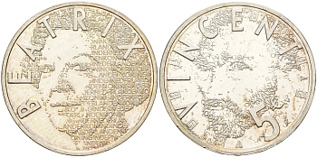 Нидерланды 5 евро 2003 150 лет со дня рождения Винсента ван Гога (1853-1890) KM 245 серебро 4144-624