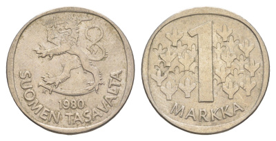 Финляндия 1 марка 1980 KM 49a медно-никель 4153-1256