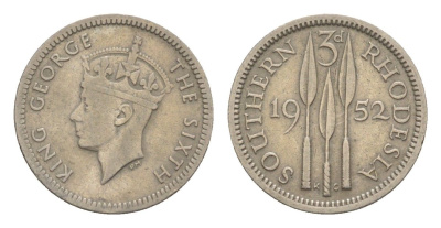 Южная Родезия 3 пенса 1952 Георг VI (1936-1952) KM 20 медно-никель 4178-128