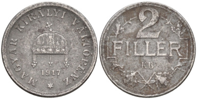 Венгрия 2 филлера 1901 КВ, Франц Иосиф I (1848-1916) KM 481 бронза 54-1018