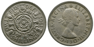 Великобритания 2 шиллинга (флорин) 1962 Елизавета II (1952-2022) KM 906, Spink 4146 медно-никель 4382-344