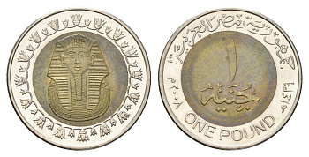 Египет 1 фунт 2008 сфинкс KM 940a биметалл 4660-1044