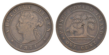 Остров Принца Эдуарда, Канада 1 цент 1871 Виктория (1837-1901) KM 4 бронза 4646-613