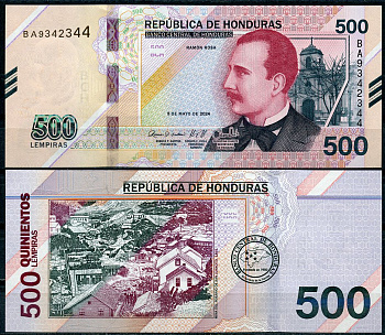Гондурас 500 лемпира 2024 Рамон Роза Pick 113  бумага  UNC (пресс) 451-815-3