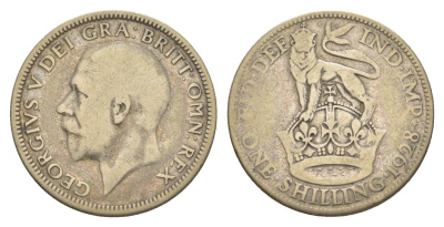 Великобритания 1 шиллинг 1928 Георг V (1910-1936) KM 833, Spink 4039 серебро 34-221