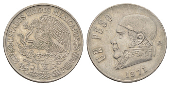 Мексика 1 песо 1971 Хосе Мария Морелос KM 460 медно-никель 4663-1021