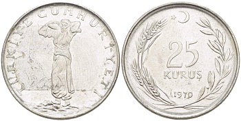 ТУРЦИЯ 25 КУРУШЕЙ 1970 KM 892.3 нержавеющая сталь 4525-552