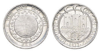 Сан-Марино 1 лира 1977 Экология KM 63 алюминий 4613-512