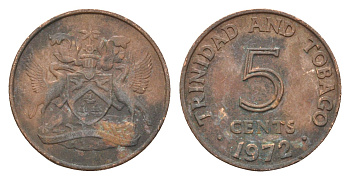 Тринидад и Тобаго 5 центов 1972 KM 2 бронза 4664-666