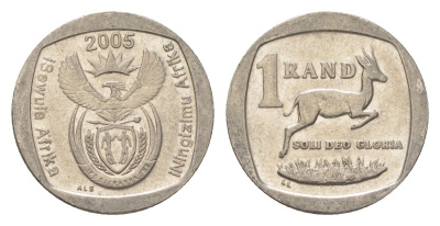 ЮАР 1 ранд 2005 KM 295 медь плакированная никелем 4627-434