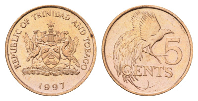 Тринидад и Тобаго 5 центов 1997 KM 30 бронза UNC 4669-826
