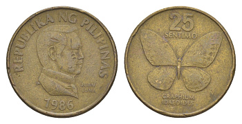 Филиппины 25 сентимо 1986 KM 241.1 латунь 4649-641
