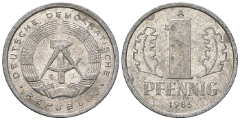 ГДР 1 пфенниг 1986 А KM 8.2 алюминий 4651-142