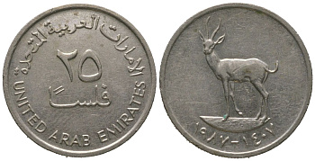 ОАЭ 25 филсов 1987 KM 4 медно-никель 4564-615