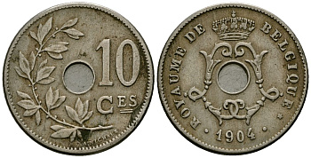Бельгия 10 сантимов 1904 Belgique KM 52 медно-никель 4172-817