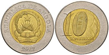 Ангола 10 кванз 2012 KM 110 биметалл UNC 4619-327