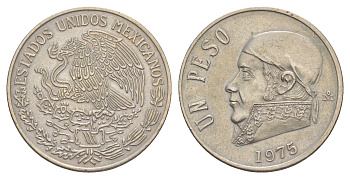 Мексика 1 песо 1975 Mo, Хосе Мария Морелос KM 460 медно-никель 4646-654