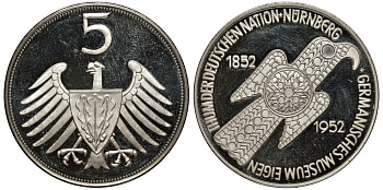 ФРГ МЕДАЛЬ 1952 100 ЛЕТ БЕРЛИНСКОМУ МУЗЕЮ серебро PROOF 603-344