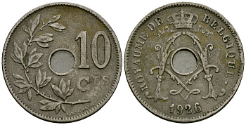 Бельгия 10 сантимов 1926 Belgique KM 85 медно-никель 4172-951