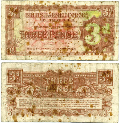 Великобритания 3 пенса 1948 вторая серия, для вооруженных сил Pick М16а бумага 7552-53-2