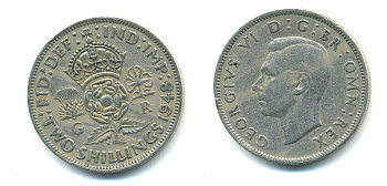 Великобритания 2 шиллинга (флорин) 1948 Георг VI (1936-1952) KM 865, Spink 4102 медно-никель 23-1012