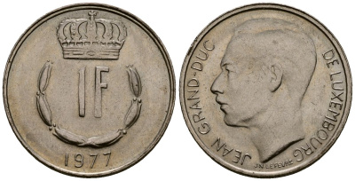 Люксембург 1 франк 1977 KM 55 медно-никель 4176-511