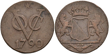 Нидерландская Восточная Индия, Утрехт (Утрехт) 1 дуит 1790 KM 111.1 медь 4577-325