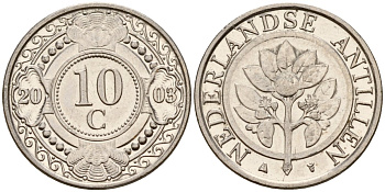 Нидерландские Антилы 10 центов 2003 Беатрикс (1980-2013) KM 34 сталь плакированная никелем 4174-769