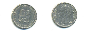 Венесуэла 50 сентимо 1965 Симон Боливар KM 41, Schon 51 никель 176-445