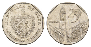 Куба 25 сентаво 1998 площадь в Тринидаде KM 577.2 сталь плакированная никелем 4646-416
