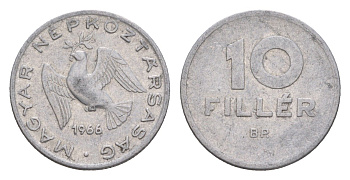 Венгрия 10 филлеров 1966 BP KM 547 алюминий 4658-448